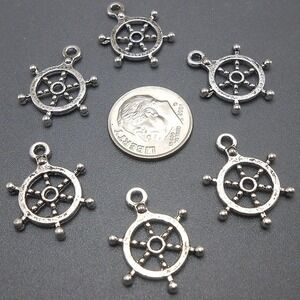 10pcs Wheel‎ Helm Charms captain nautical boat ship steering